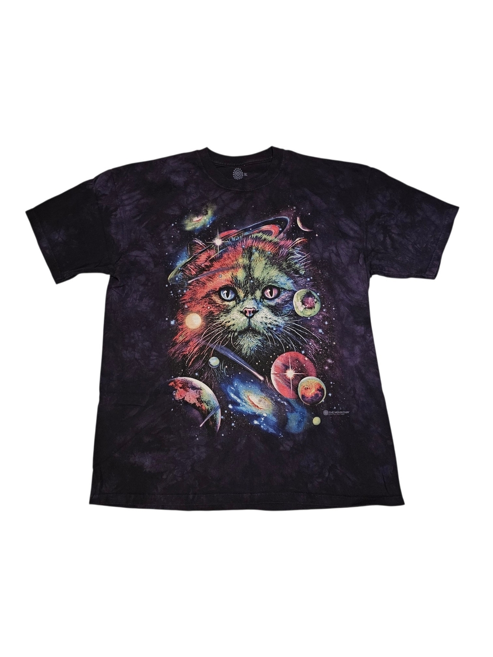 The Mountain Multicolor Space Cat Graphic T-Shirt - Black